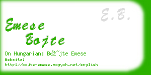 emese bojte business card